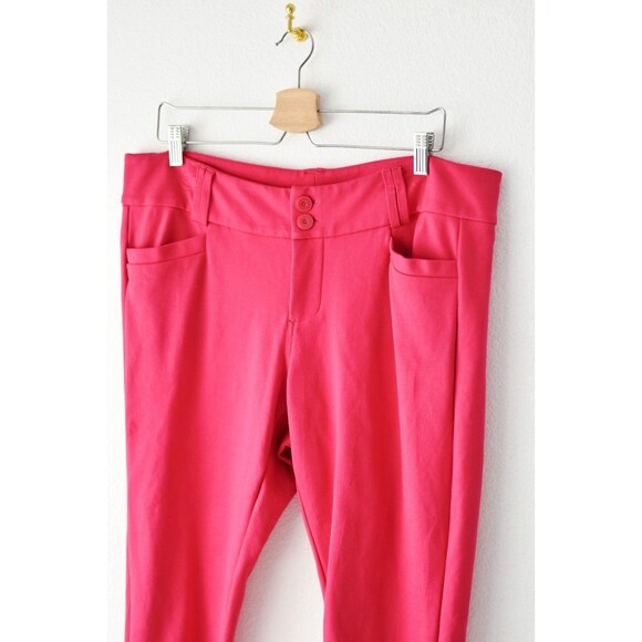 Torrid Mid Waist Skinny Pants Woman's XL Hot Pink Ankle Bold Maximalist - Picture 2 of 7